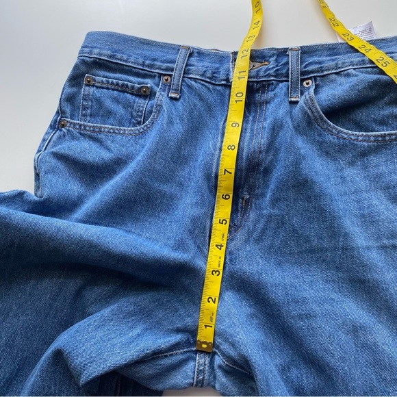 Levis High Waisted Straight Jeans Woman 30 Medium Wash Preppy Streetwear FLAW - Picture 13 of 16